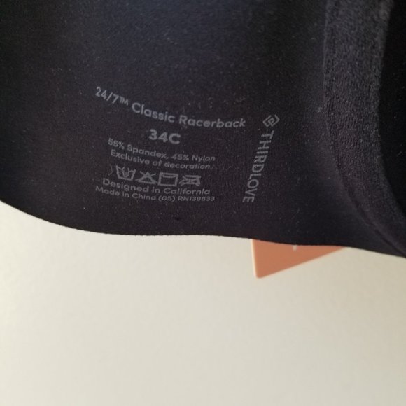 NWT Black Racerback Third Love Bra 34C - Picture 4 of 4